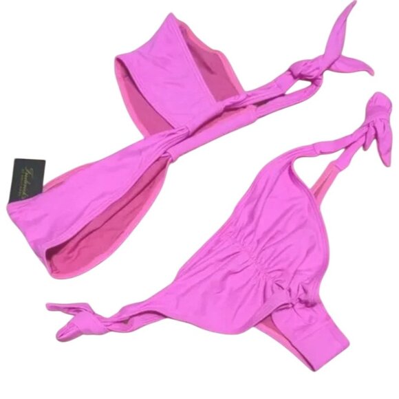Fredericks of Hollywood NWT Laguna One Shoulder Two PIece Cheeky Bikini Sz Small - Picture 4 of 6